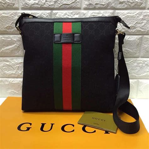 gucci canvas leather sling bag|gucci sling bag men price.